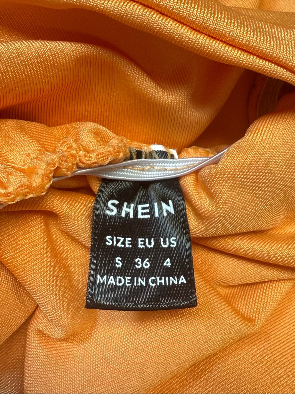 SHEIN Orange Cut Out Ruched Mini Dress Size S Bodycon Y2K Club Party Strappy - Picture 5 of 5